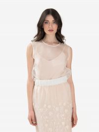 P.A.R.O.S.H. Blusa smanicata organza Bianco
