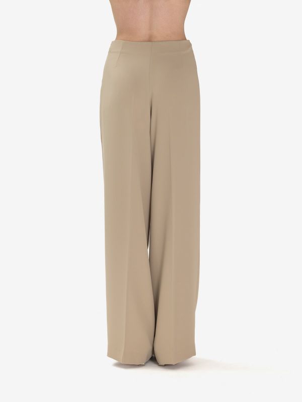 P.A.R.O.S.H. Pantalone cady palazzo con zip Sabbia