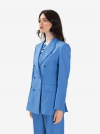 P.A.R.O.S.H. Blazer doppiopetto misto lino Azzurro