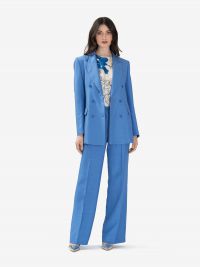 P.A.R.O.S.H. Blazer doppiopetto misto lino Azzurro