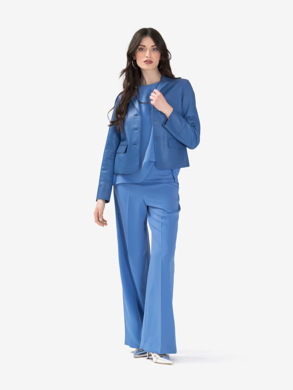 P.A.R.O.S.H. Giacca corta pelle Azzurro