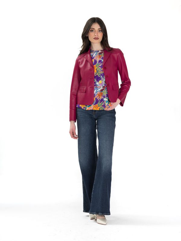 P.A.R.O.S.H. Giacca corta pelle Azzurro