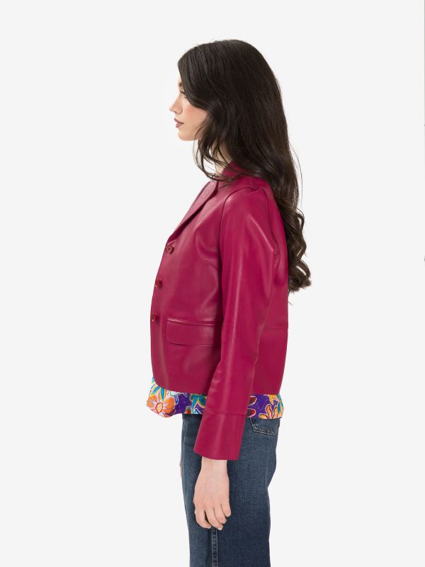 P.A.R.O.S.H. Giacca corta pelle Azzurro