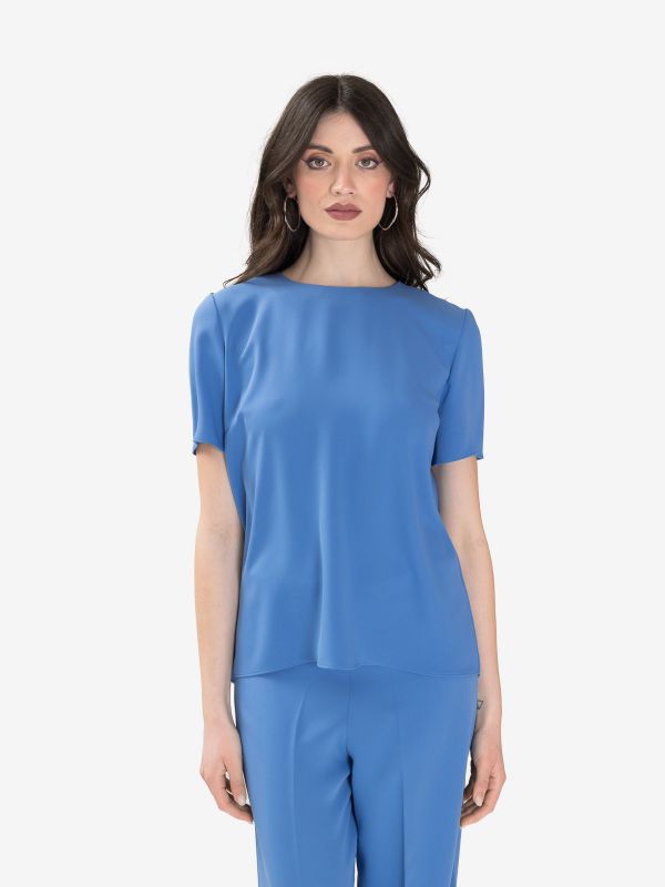 P.A.R.O.S.H. Blusa m/c cady Azzurro P.A.R.O.S.H. Blusa m/c cady Azzurro
