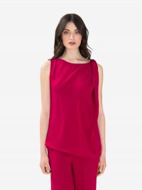 P.A.R.O.S.H. Blusa smanicata cady con nodo Magenta