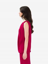 P.A.R.O.S.H. Blusa smanicata cady con nodo Magenta