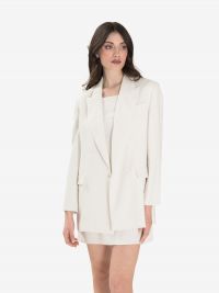 P.A.R.O.S.H. Blazer doppiopetto over cady Panna