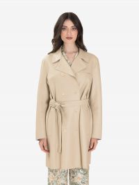 P.A.R.O.S.H. Trench pelle beige chiaro