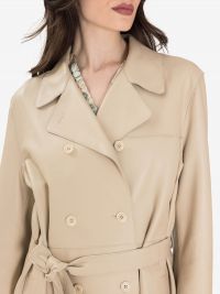P.A.R.O.S.H. Trench pelle beige chiaro