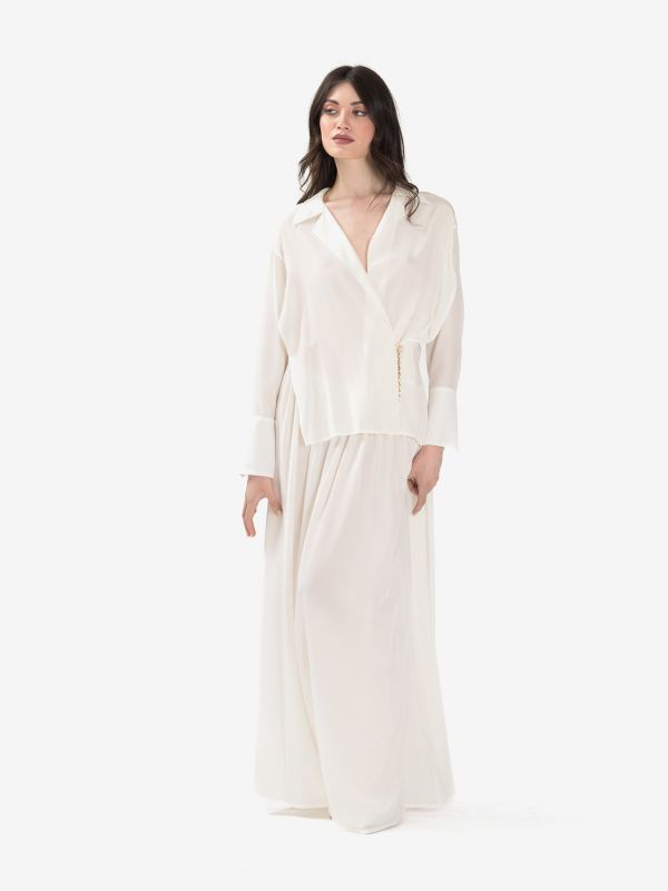 ERIKA CAVALLINI Camicia seta m/l incrociata  ERIKA CAVALLINI Camicia seta m/l incrociata