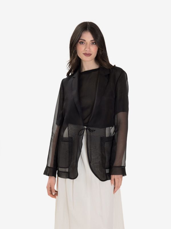 FORTE FORTE Blazer organza Nero