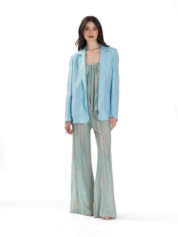 FORTE FORTE Blazer in seta Celeste