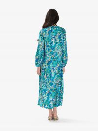 MOMONI' Abito kaftano manica lunga seta Bluette