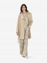 MOMONI' Blusa seta fantasia tabacco/acqua marina