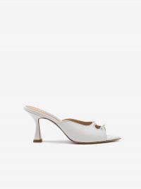 FRANCESCO SACCO Mules nappa con fiocchetti tc 7 cm Bianco