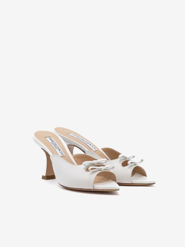 FRANCESCO SACCO Mules nappa con fiocchetti tc 7 cm Bianco FRANCESCO SACCO Mules nappa con fiocchetti tc 7 cm Bianco