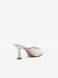 FRANCESCO SACCO Mules nappa con fiocchetti tc 7 cm Bianco