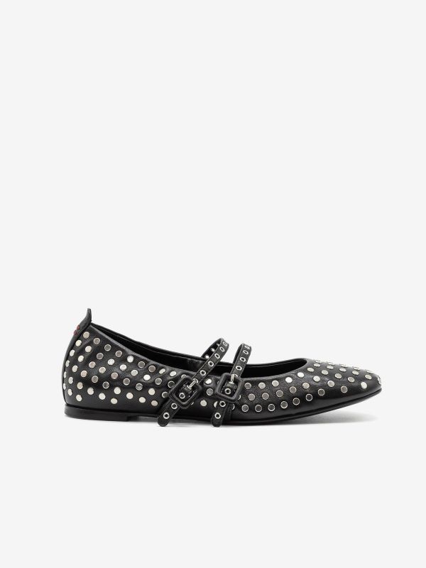 HALMANERA Ballerina pelle con borchie Nero HALMANERA Ballerina pelle con borchie Nero