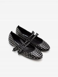 HALMANERA Ballerina pelle con borchie Nero