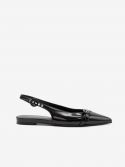HALMANERA Ballerina pelle con borchie Nero