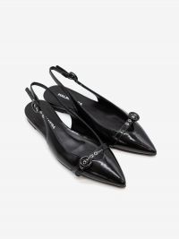 HALMANERA Ballerina slingback con fibbia Nero