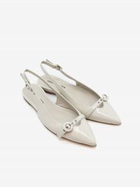 HALMANERA Ballerina slingback con fibbia Ghiaccio