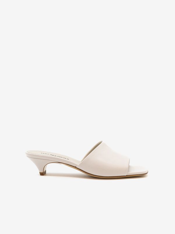 HALMANERA Mules pelle tc 5 cm Bianco HALMANERA Mules pelle tc 5 cm Bianco