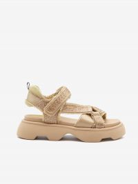 JEANNOT Sandalo basso fondo gomma raso + strass Sabbia