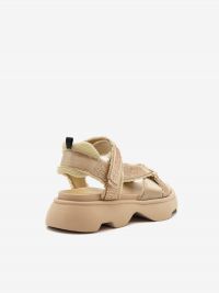 JEANNOT Sandalo basso fondo gomma raso + strass Sabbia