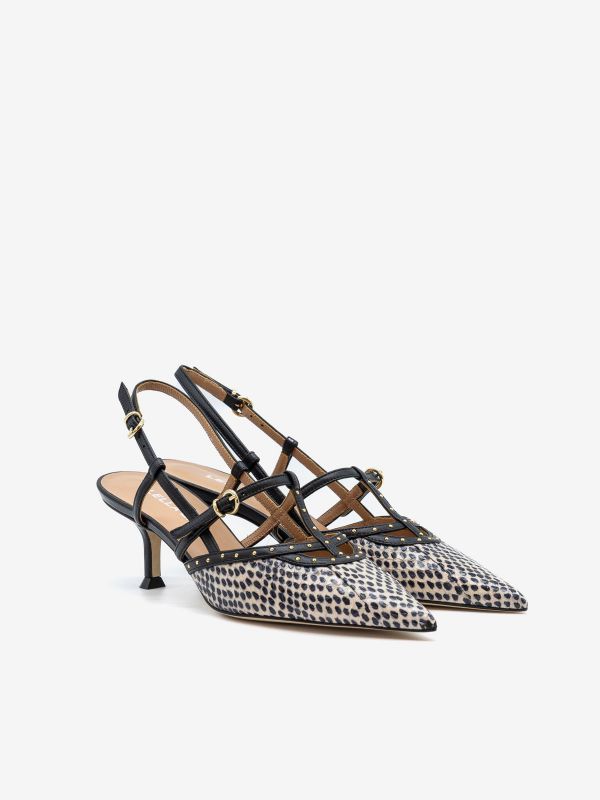 LELLA BALDI Chanel tc 5 cm bianco/nero + borchie