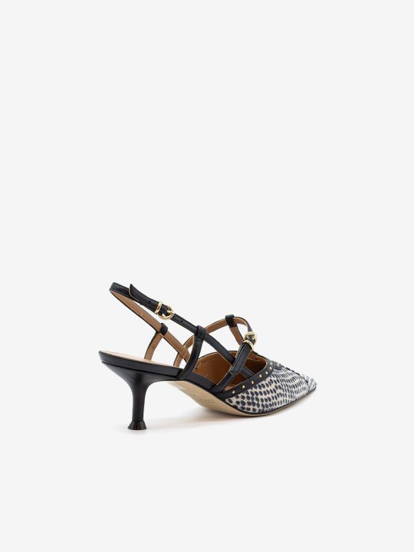 LELLA BALDI Chanel tc 5 cm bianco/nero + borchie