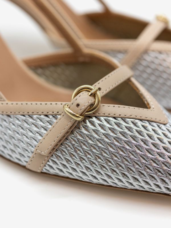 LELLA BALDI Chanel tc 7 cm cipria/argento + fibbia