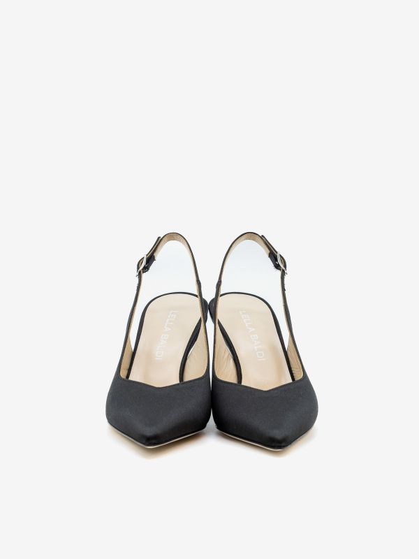 LELLA BALDI Chanel raso tc 7 cm Nero LELLA BALDI Chanel raso tc 7 cm Nero