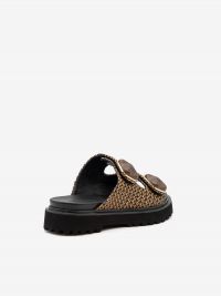 NOA HARMON Ciabattina fondo gomma raffia cuoio/nero