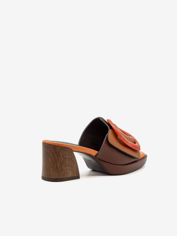 NOA HARMON Ciabatta tc 5 cm pelle + accessorio Cuoio