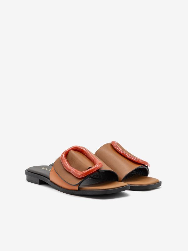 NOA HARMON Ciabatta tc 1 cm pelle + accessorio Cuoio