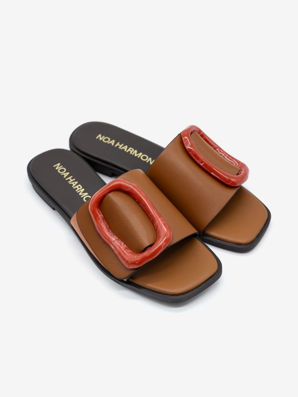 NOA HARMON Ciabatta tc 1 cm pelle + accessorio Cuoio