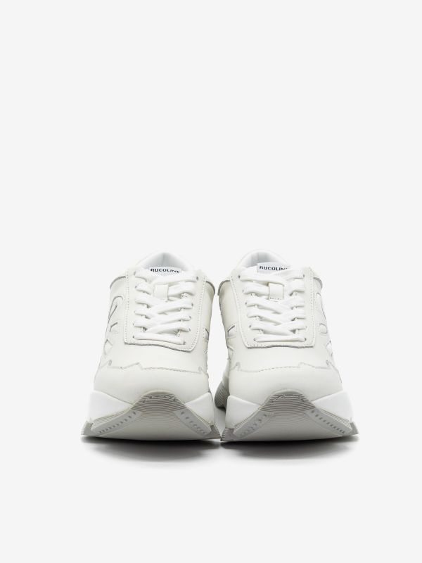 RUCOLINE Sneakers pelle tc 7 cm Bianco