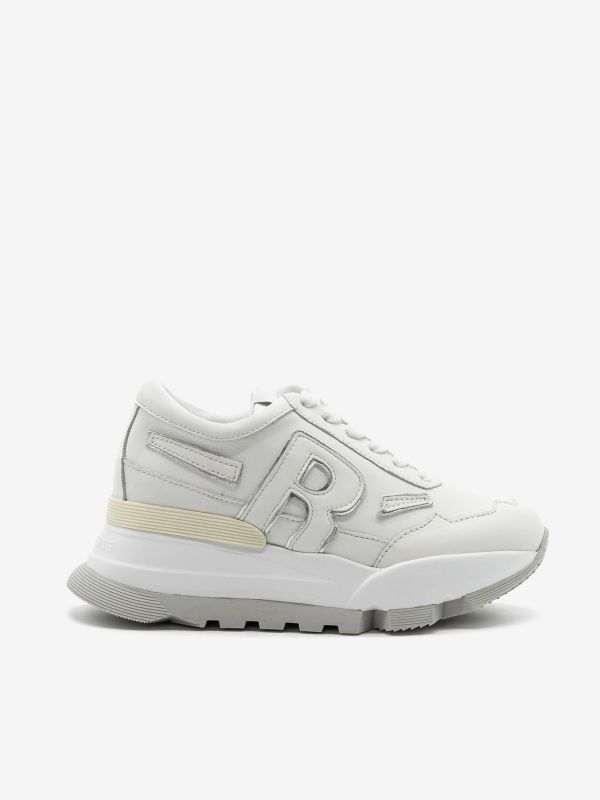 RUCOLINE Sneakers tc 7 cm + dettaglio argento Bianco
