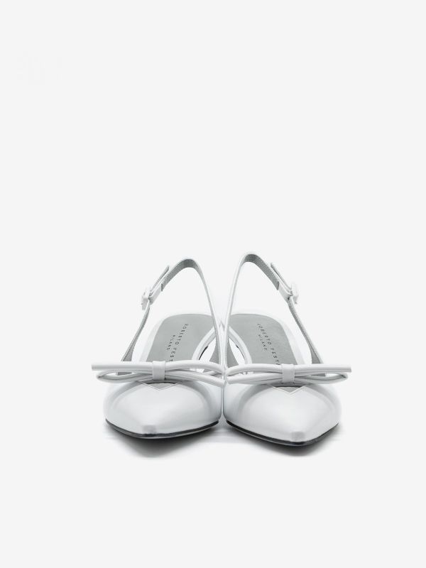 ROBERTO FESTA Slingback pelle con fiocchetto tc 50 Bianco