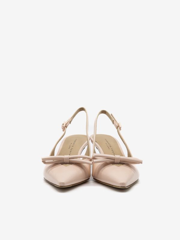 ROBERTO FESTA Slingback pelle con fiocchetto tc 50 Rosa