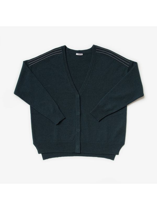 PESERICO Cardigan con bottoni frontali con punti luce Verde bottiglia