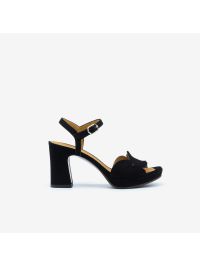 CHIE MIHARA Sandalo camoscio tacco 90 con plateau Nero