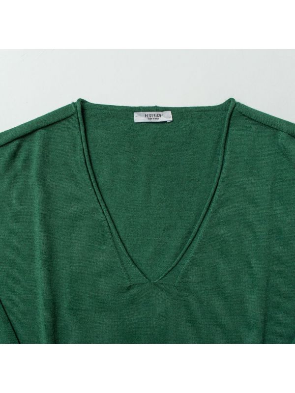 PESERICO Maglione scollo a "V" Verde oliva