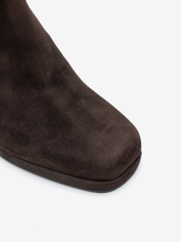 MARA BINI Stivaletto tc 60 plateau camoscio Testa di moro