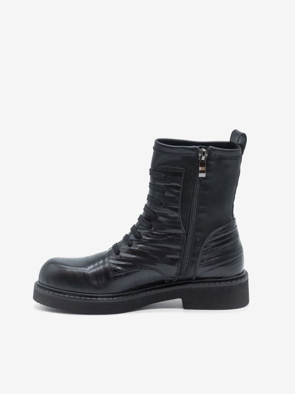 JEANNOT Stivaletto tc 10 pelle + finti lacci Nero