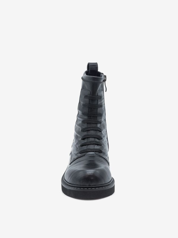 JEANNOT Stivaletto tc 10 pelle + finti lacci Nero