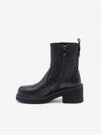 JEANNOT Stivaletto tc 5 pelle con cerniera Nero