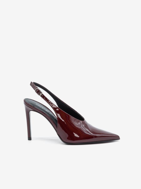 GUGLIELMO ROTTA Slingback tc 9 cm vernice Bordeaux