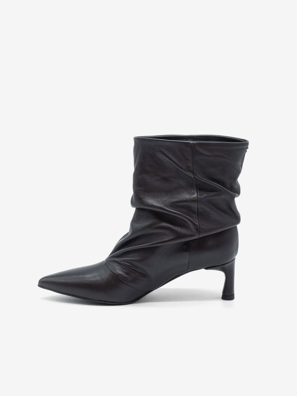 HALMANERA Stivaletto tc 5 cm gambale arricciato Marrone